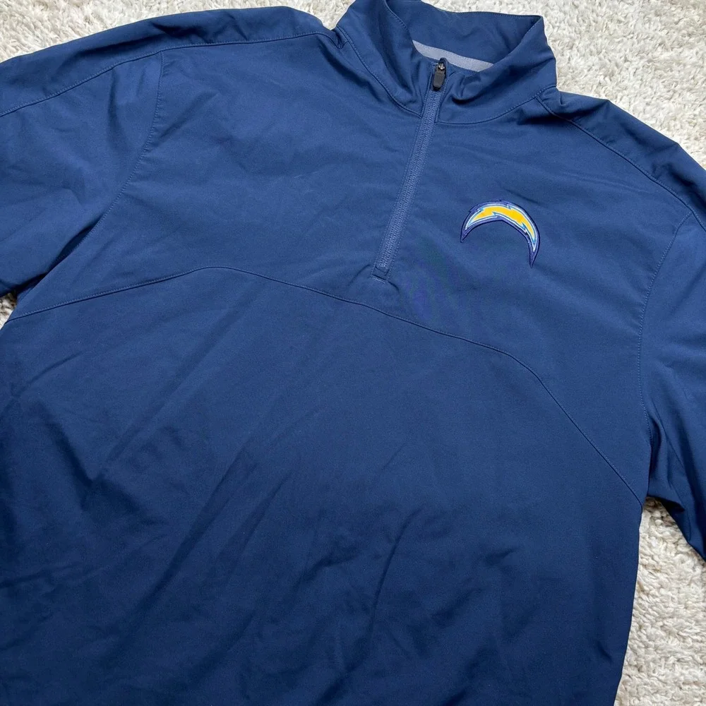 Nike Los Angeles Chargers Quarter Zip Pullover Mens Medium Navy Blue NFL Dri-Fit